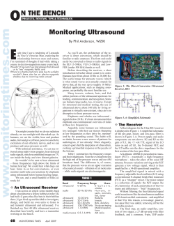 ON THE BENCH Monitoring Ultrasound
