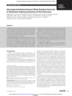Glycogen Synthase Kinase 3 Beta Predicts Survival in Resected
