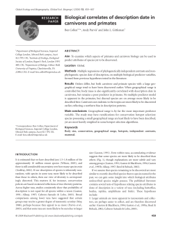 Biological correlates of description date in carnivores and primates