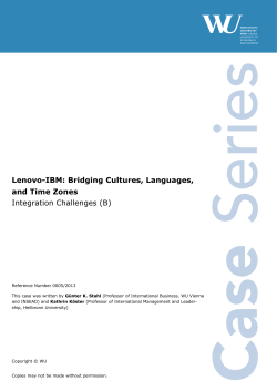 Lenovo-IBM: Bridging Cultures, Languages, and Time Zones
