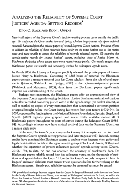 Analyzing the Reliability of Supreme Court Justices` Agenda Setting