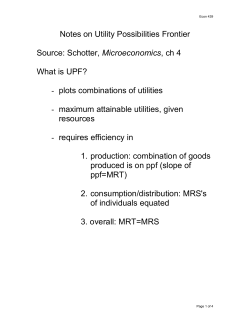 Notes on Utility Possibilities Frontier