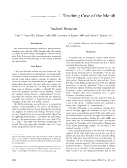 Tracheal Bronchus - Respiratory Care