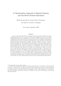 A Characteristics Approach to Optimal Taxation and