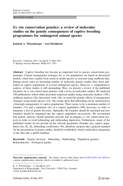 Ex situ conservation genetics: a review of molecular