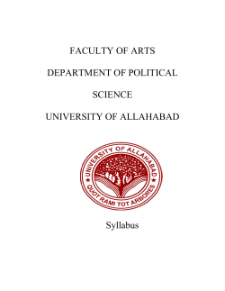 FACULTY OF ARTS DEPARTMENT OF POLITICAL SCIENCE