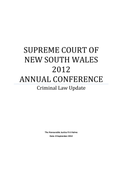 Hulme, Justice RA --- "2012 Supreme Court Annual Conference
