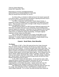 Cassini: Small Risks, Giant Benefits