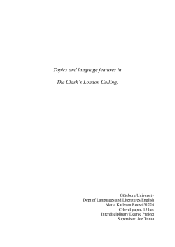 Topics and language features in The Clash`s London