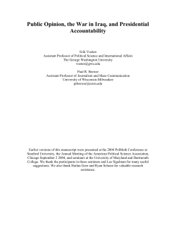 Public Opinion, the War in Iraq, and Presidential Accountability