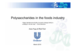 Polysaccharides in the foods industry