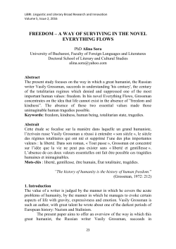 freedom &ndash; a way of surviving in the novel everything flows