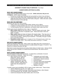 UNIVERSITY STUDENT HEALTH SERVICES &bull; Fact Sheet