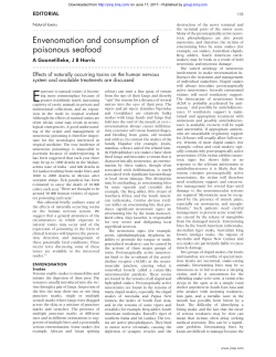 Envenomation and consumption of poisonous seafood