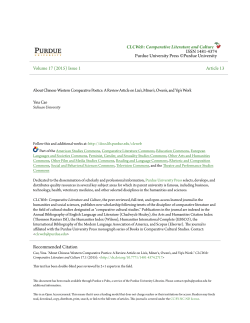 About Chinese-Western Comparative Poetics: A - Purdue e-Pubs