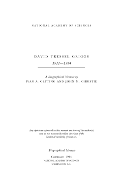 David Tressel Griggs - National Academy of Sciences