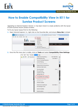 How to Enable Compatibility View in Internet Explorer 11 for Sunrise