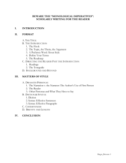 Scholarly Writing for the Reader - Duke Law Scholarship Repository