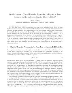 On the Motion of Small Particles Suspended in