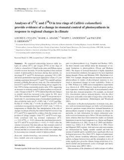 Analyses of &delta;13 C and &delta;18 O in tree rings of