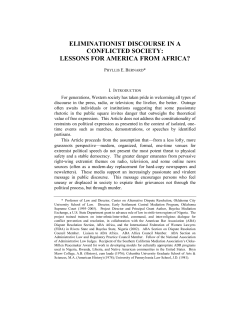 Eliminationist Discourse in a Conflicted Society