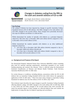 Changes in Diabetes Coding from the fifth to the sixth and seventh