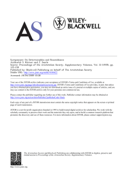Symposium: On Determinables and Resemblance Author(s): S