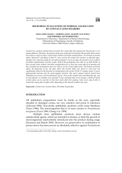 Microbial Evaluation of Normal Saline Used by Contact Lens