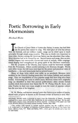 Poetic Borrowing in Early Mormonism