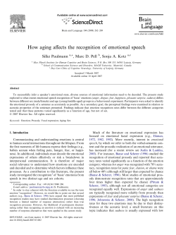 How aging affects the recognition of emotional