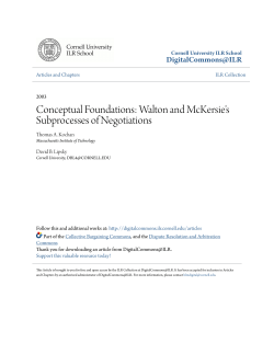 Conceptual Foundations: Walton and McKersie`s Subprocesses of