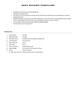 Body Weight Programs - cheshire