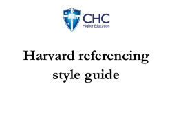 Harvard Referencing Guide - Christian Heritage College