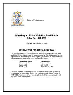 Sounding of Train Whistles Prohibition