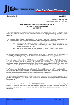 Aviation Fuel Quality Requirements for Jointly