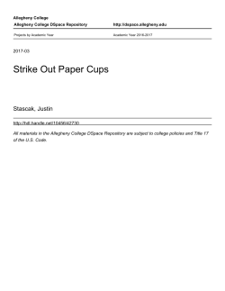 Strike Out Paper Cups - Allegheny College DSpace Repository