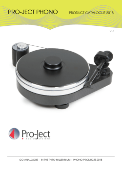 pro-ject phono product catalogue 2015