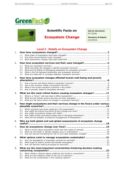 Scientific Facts on Ecosystem Change