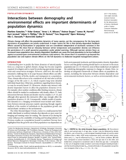 Interactions between demography and environmental effects are