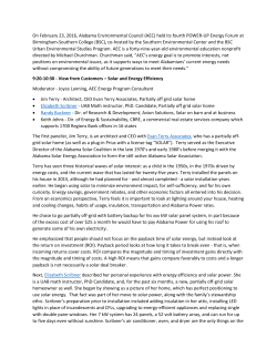 View from Customers – Solar and Energy Efficiency