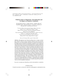 Pollution Study in Manila Bay: Eutrophication and Its