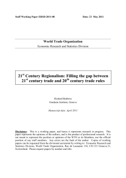 21st Century Regionalism: Filling the gap between 21st century