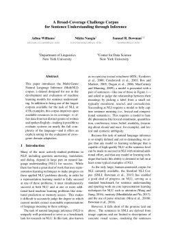 A Broad-Coverage Challenge Corpus for Sentence