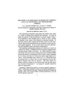 THE EFFECT OF INJECTIONS OF HEMOLYTIC STREPTO