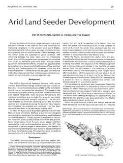 Arid Land Seeder Development - Journals at the University of Arizona