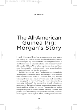 The All-American Guinea Pig: Morgan`s Story