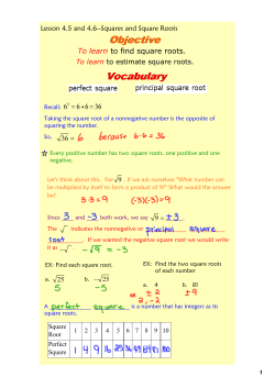 To learn to find square roots.