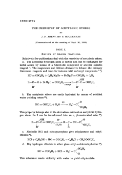 The chemistry of acetylenic ethers