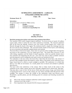 SUMMATIVE ASSESSMENT &ndash; I (2014
