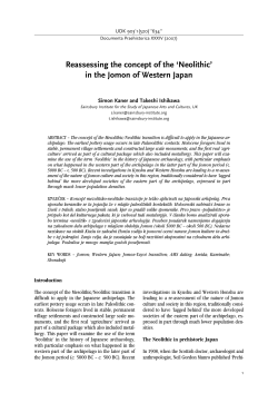 in the Jomon of Western Japan - Journals of Faculty of Arts
